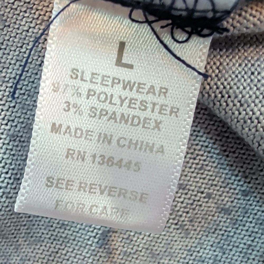 OP, Ocean Pacific, Blue Heart Print Pajama Short Set. Large - Picture 8 of 11